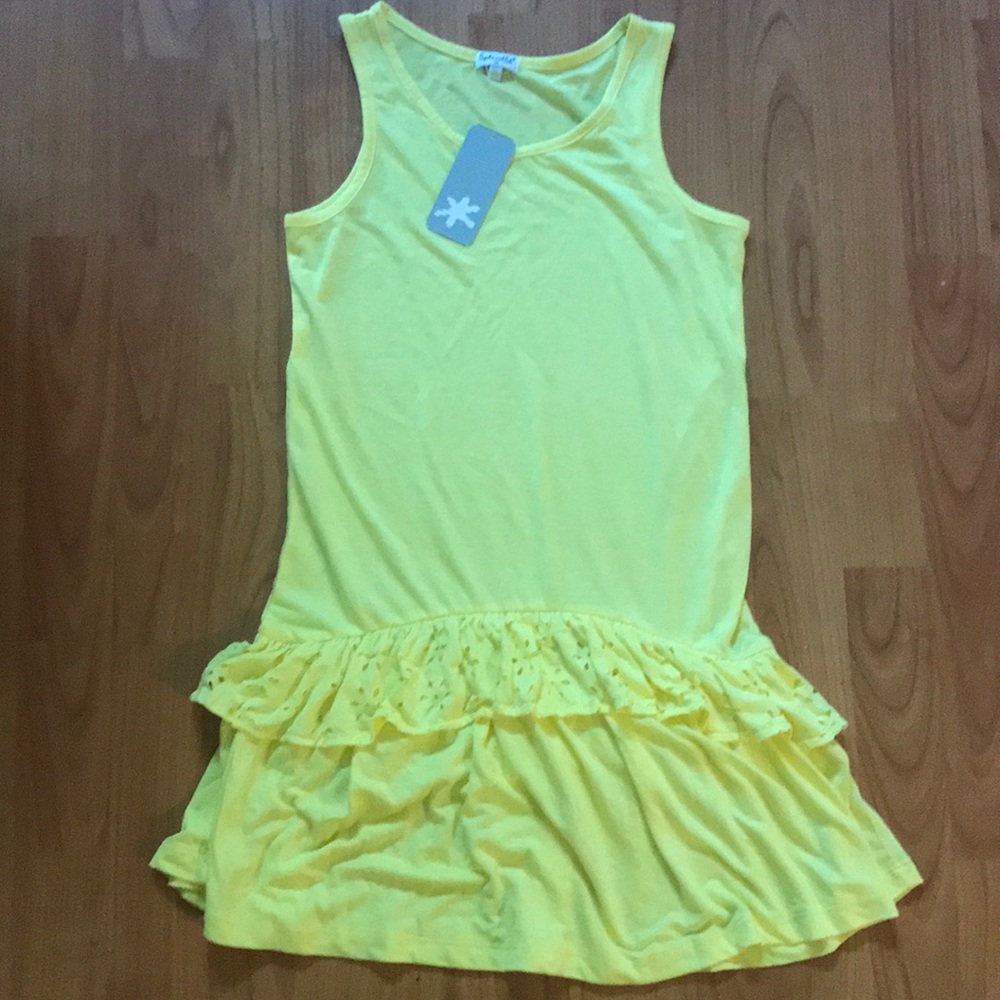 NWT Splendid Girls Sz 12 dress Yellow Diecut